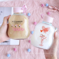 High Quality Hot Selling Various Styles and Cute Cartoon Pattern Glass Water Milk Juice Bottle with Plastic Lid